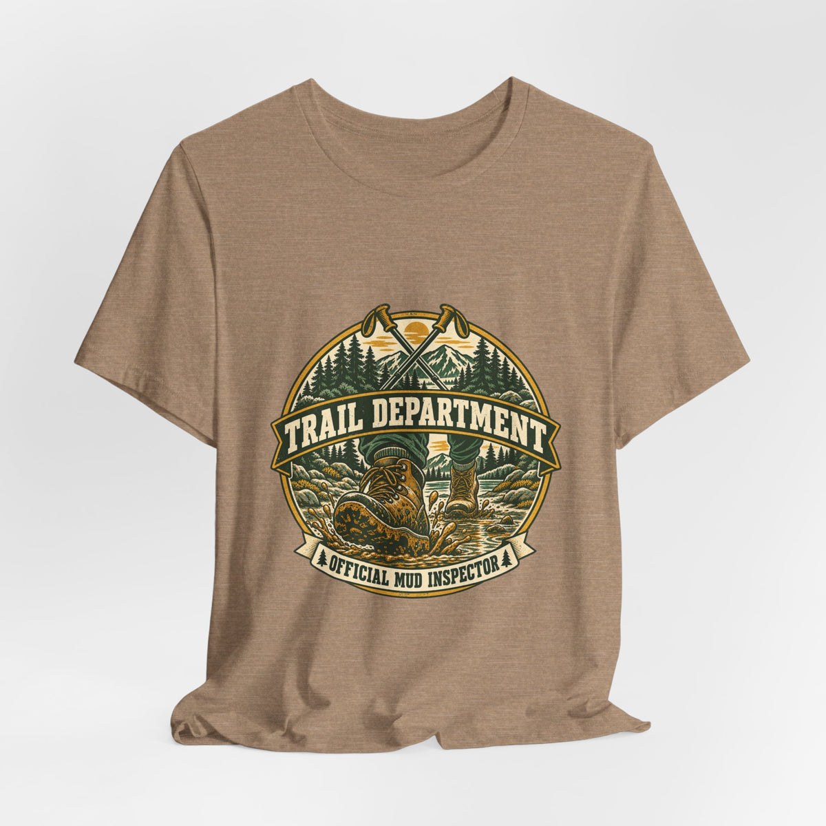 Trail Department Official Mud Inspector T-Shirt, Vintage Hiking Badge Tee