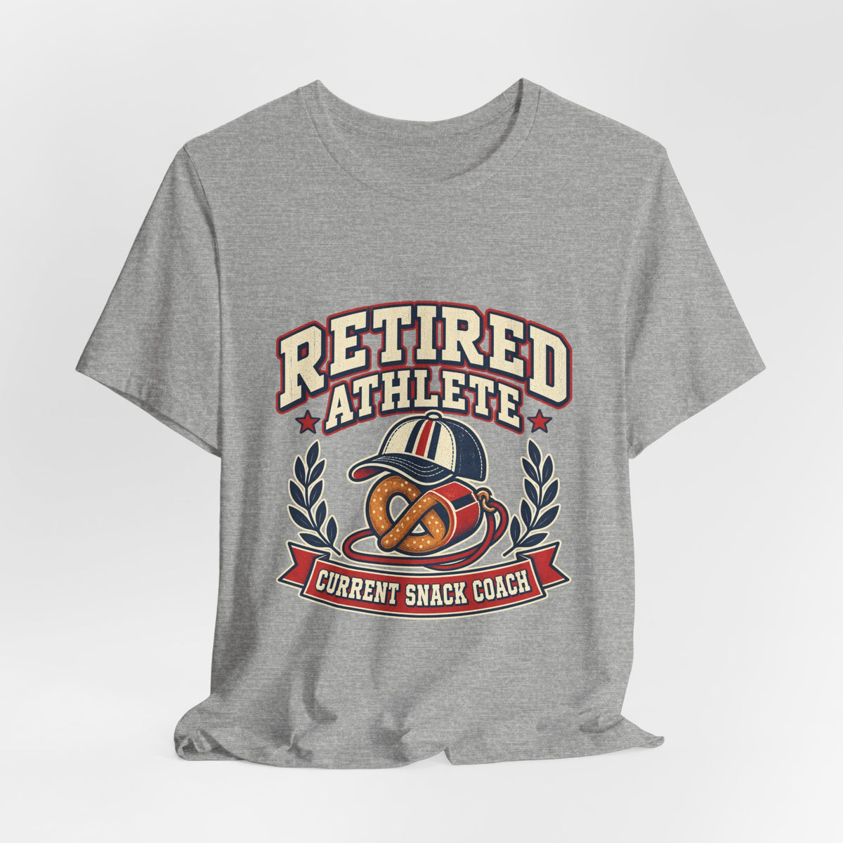 Retired Athlete Current Snack Coach T-Shirt, Funny Sports Pretzel Tee