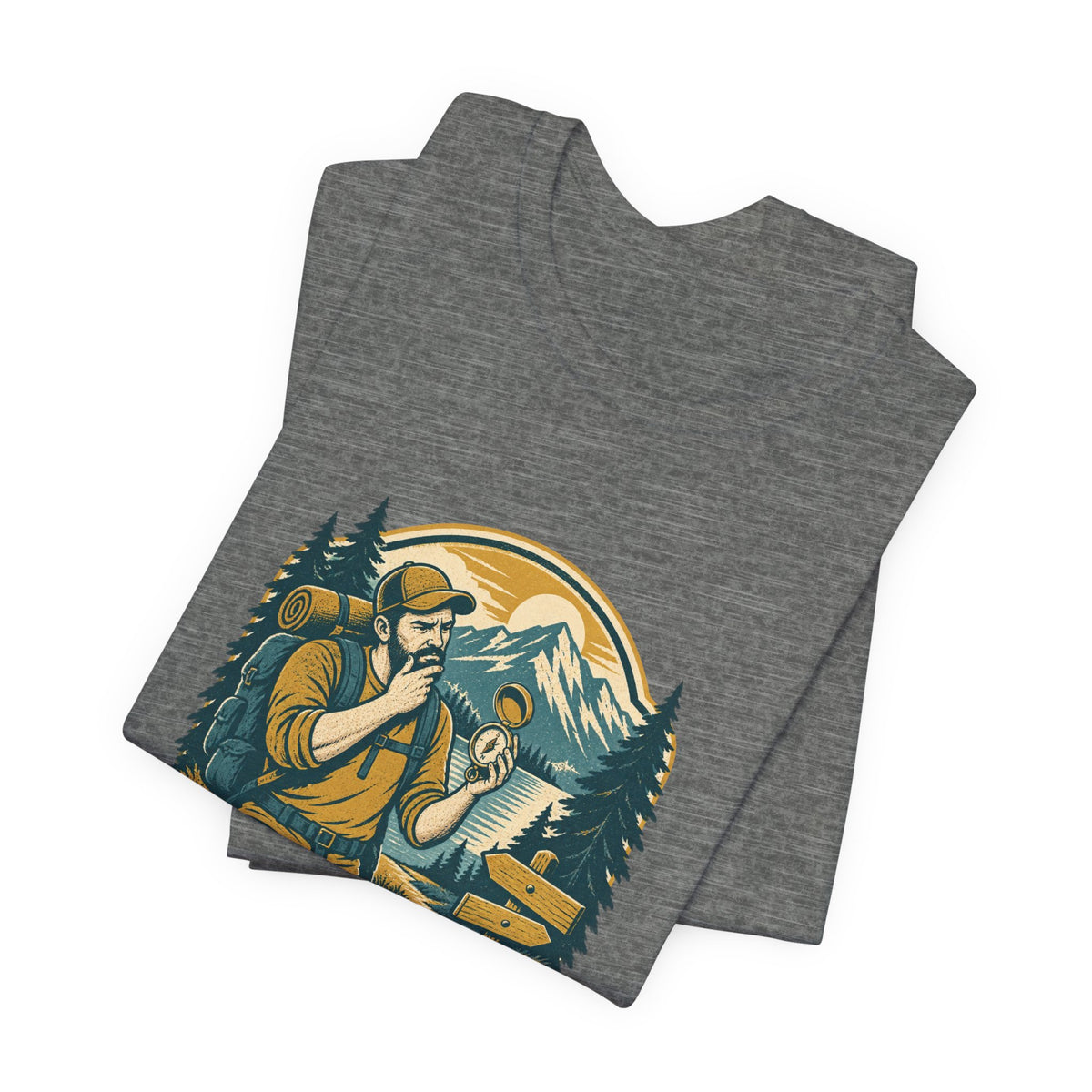 Serious Hiker T-Shirt — Casual Navigator Vintage Hiking Compass Mountain Tee