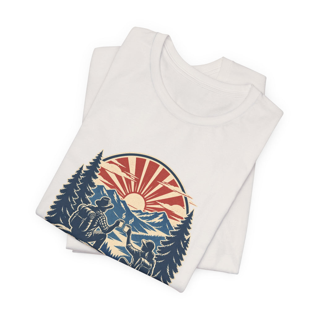 Sunrise Crew Hiking Tee — Running on Coffee & Views Vintage Mountain Shirt