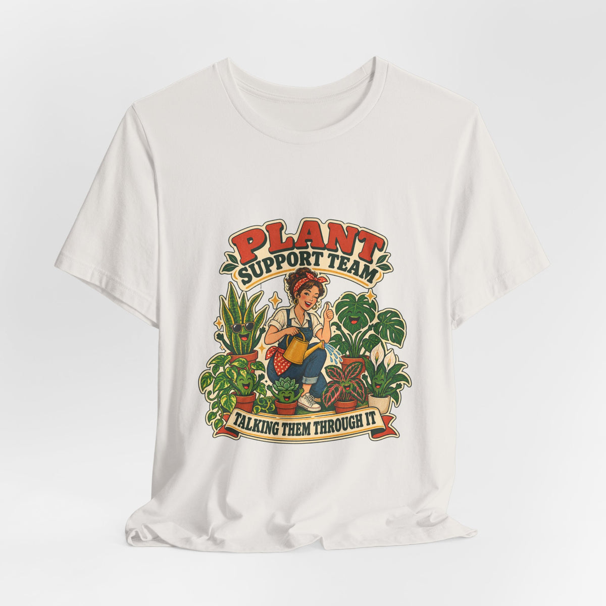 Plant Support Team T-Shirt, Talking Them Through It Vintage Plant Lady Tee