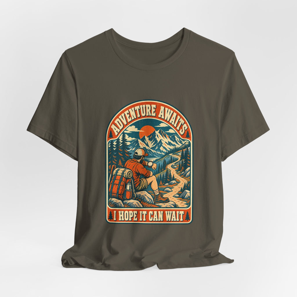 Adventure Awaits Hiking T-Shirt – Vintage Mountain Trail Hiker Tee