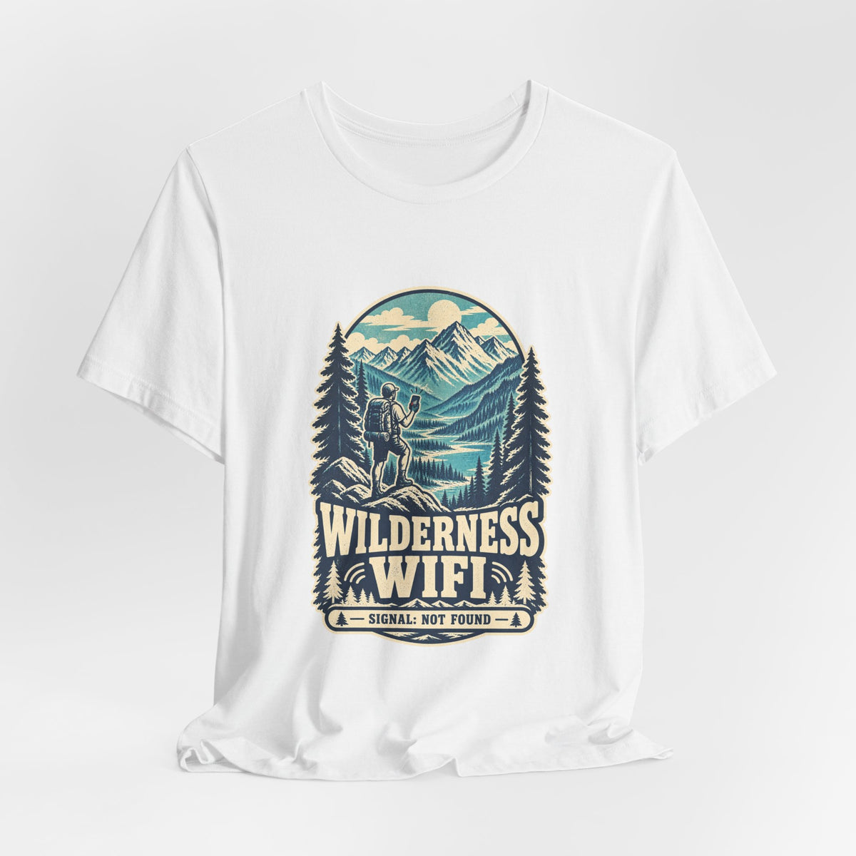 Wilderness WiFi T-Shirt — Signal Not Found Vintage Mountain Hiking Tee