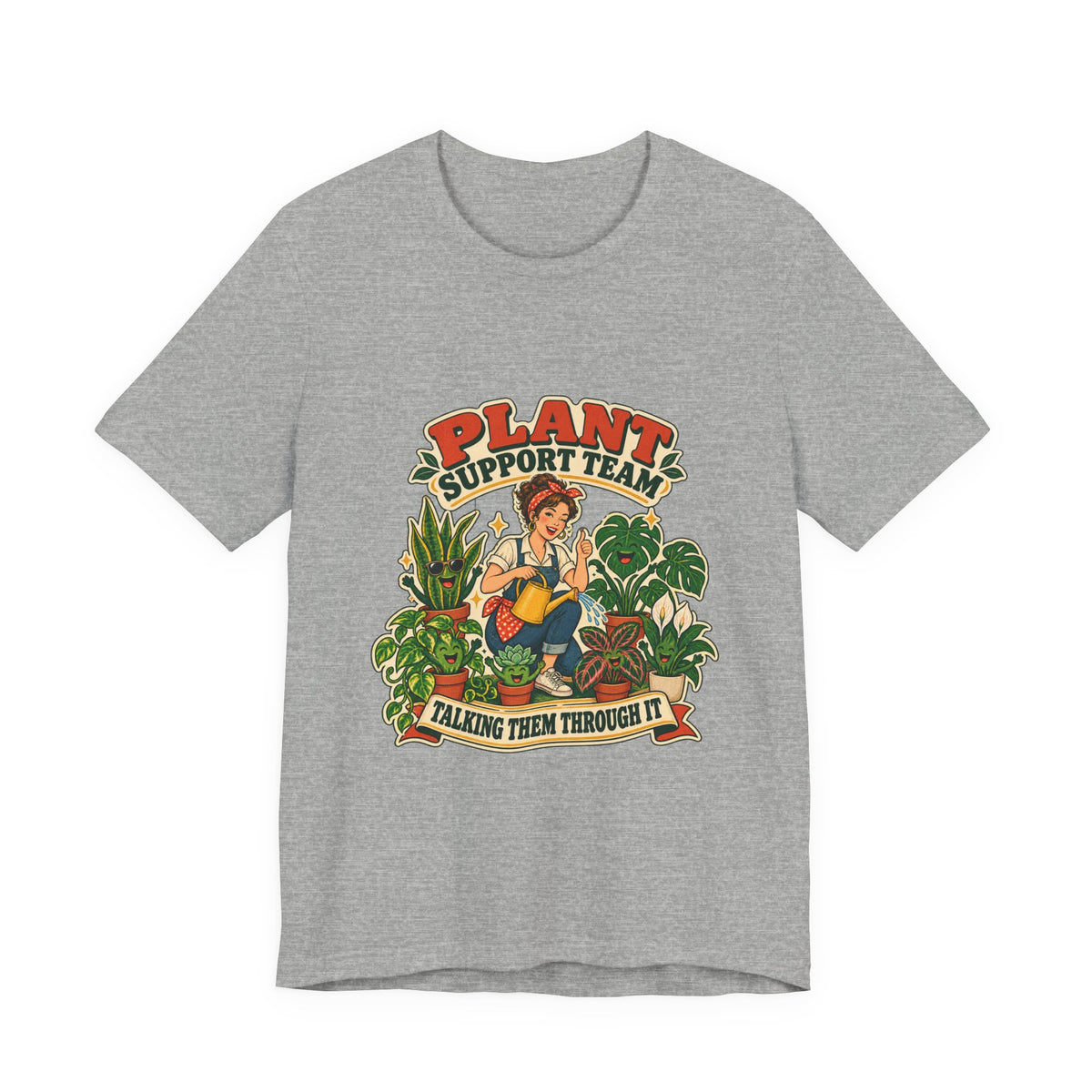 Plant Support Team T-Shirt, Talking Them Through It Vintage Plant Lady Tee