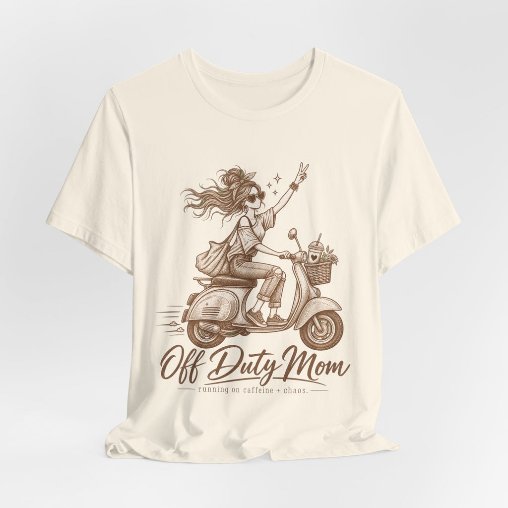 Off Duty Mom Scooter Graphic Tee — Relaxed 'Off Duty Mom' Mother's Day T‑Shirt