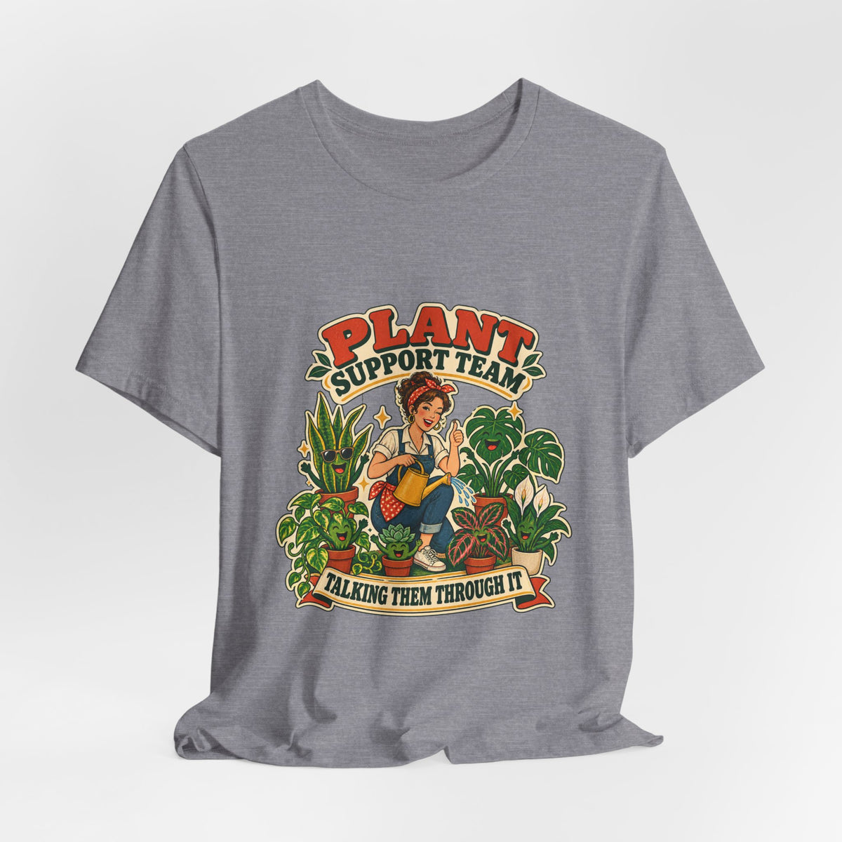 Plant Support Team T-Shirt, Talking Them Through It Vintage Plant Lady Tee