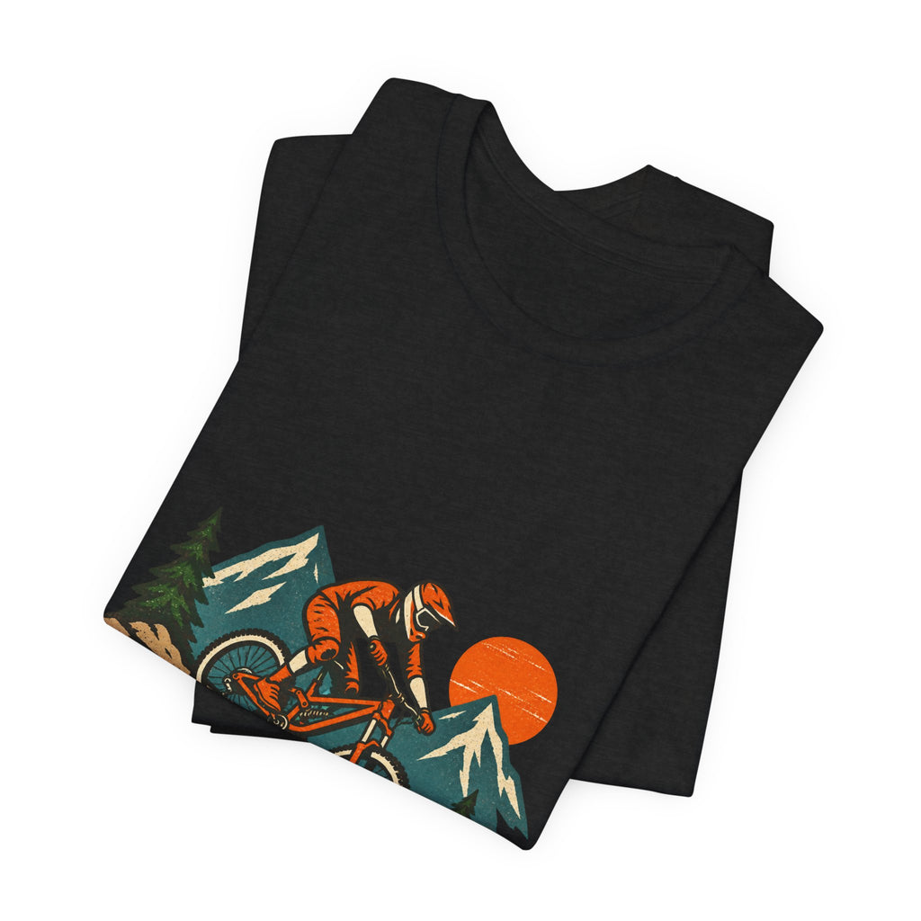 Vintage Mountain Biker Tee, Retro Downhill Cycling and Alpine Trail Shirt