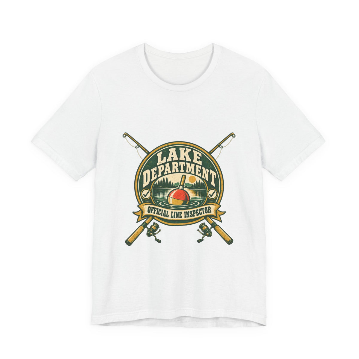 Lake Department Official Line Inspector T-Shirt — Vintage Fishing Badge Tee