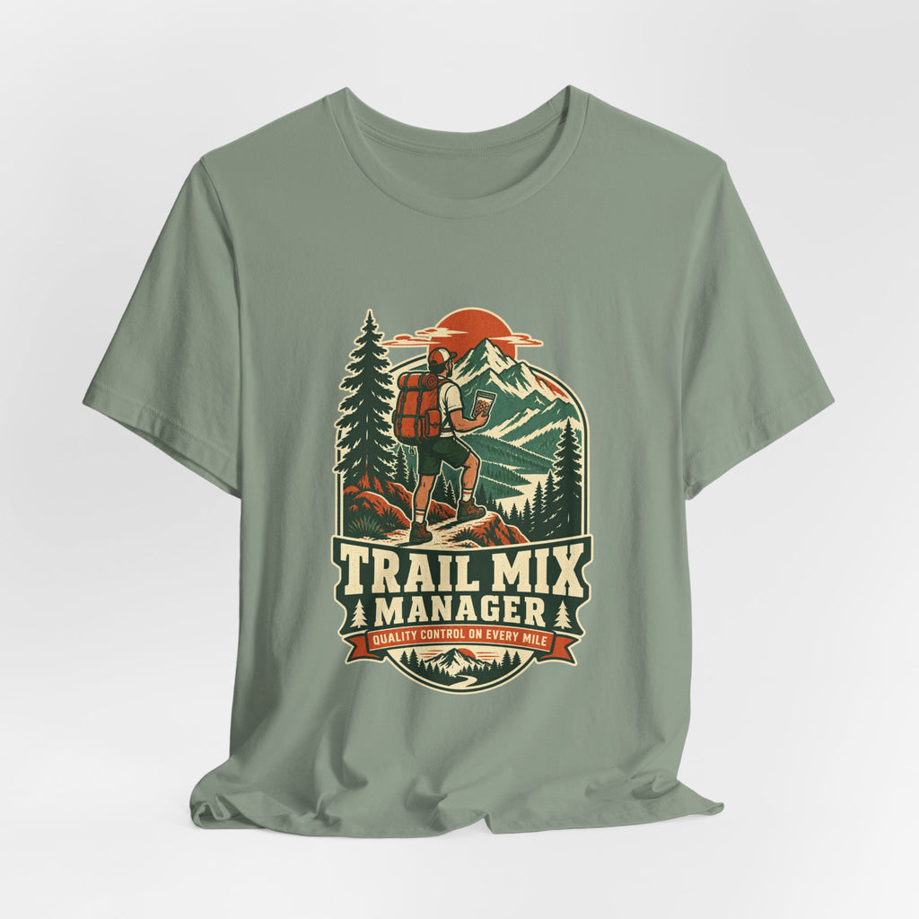 Trail Mix Manager T-Shirt — Quality Control on Every Mile Vintage Hiking Tee
