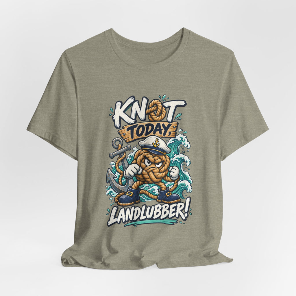 Knot Today Landlubber T-Shirt – Funny Nautical Sailor Rope Character Vintage Ocean Tee