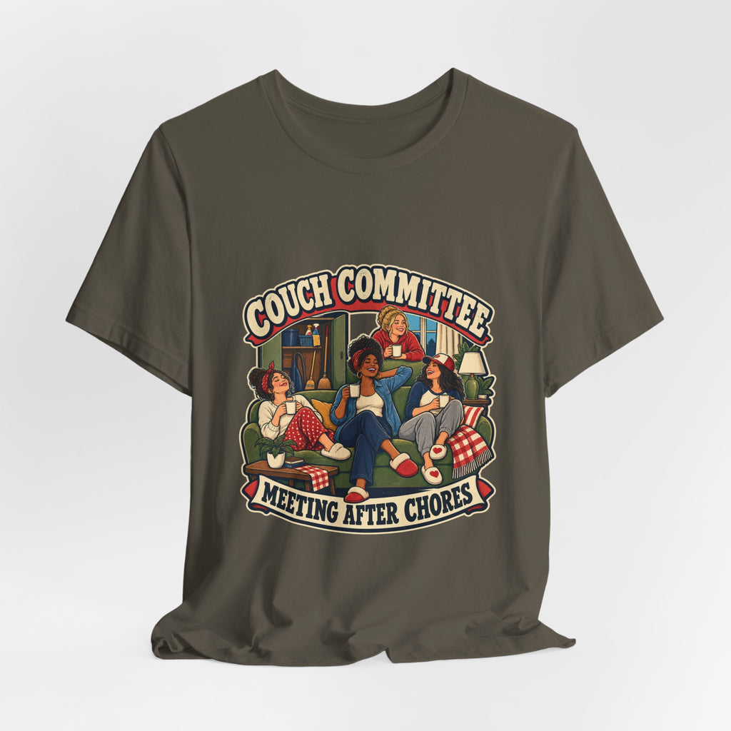 Couch Committee Meeting After Chores Vintage Coffee Girls T-Shirt