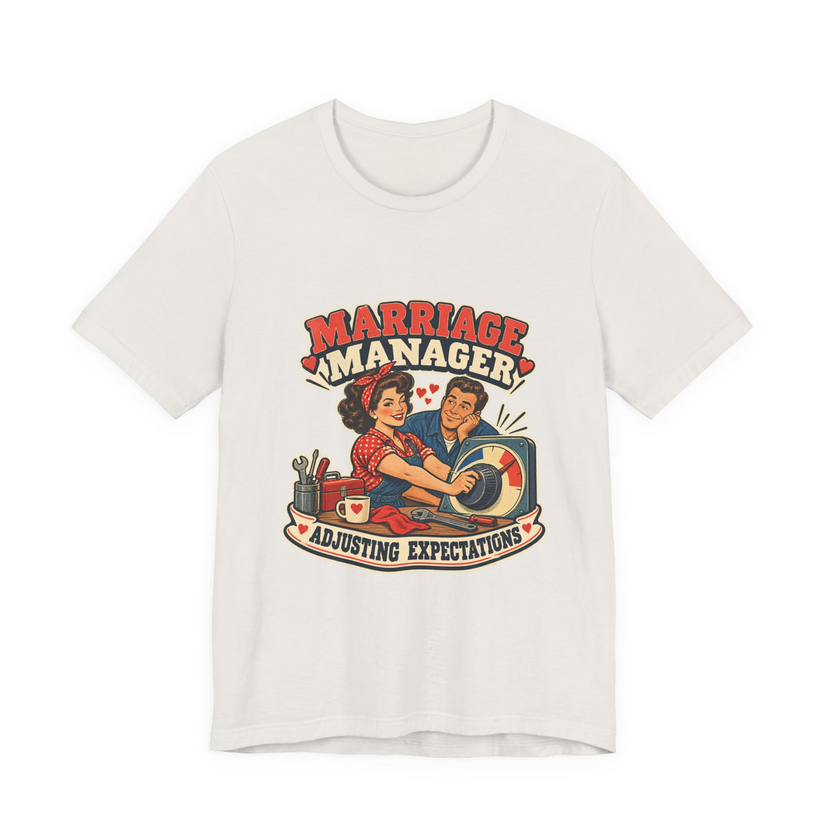 Marriage Manager Vintage Couple T-Shirt — Adjusting Expectations Retro Relationship Humor