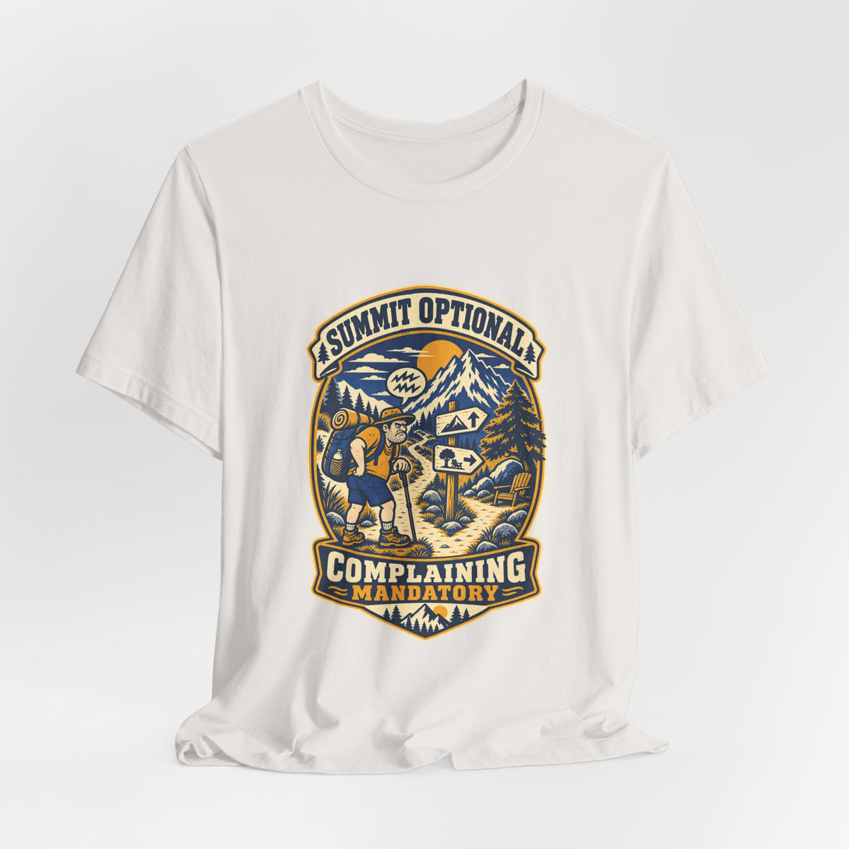 Summit Optional Complaining Mandatory T-Shirt — Funny Vintage Hiking Mountain Tee