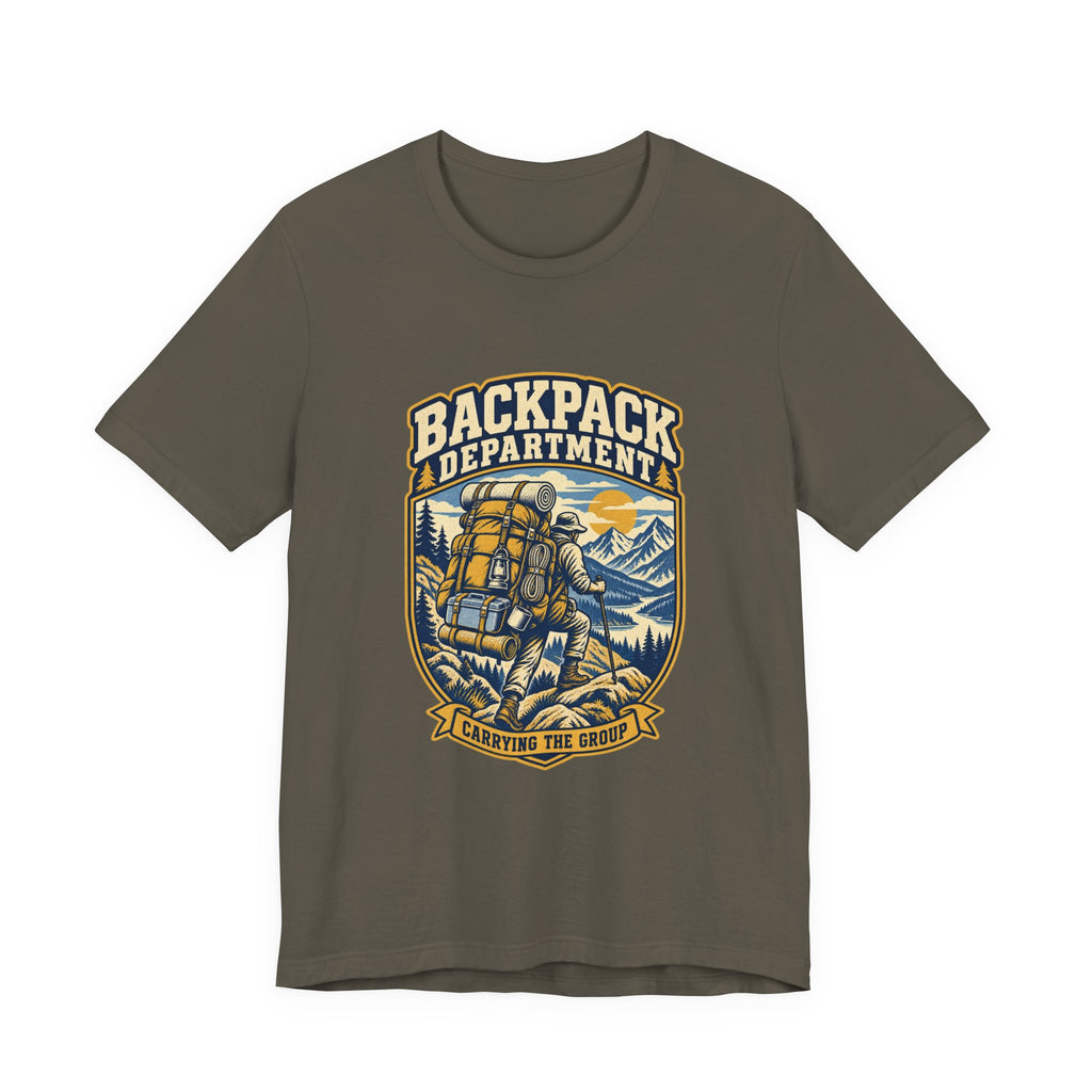 Backpack Department T-Shirt — Carrying the Group Vintage Hiking Tee