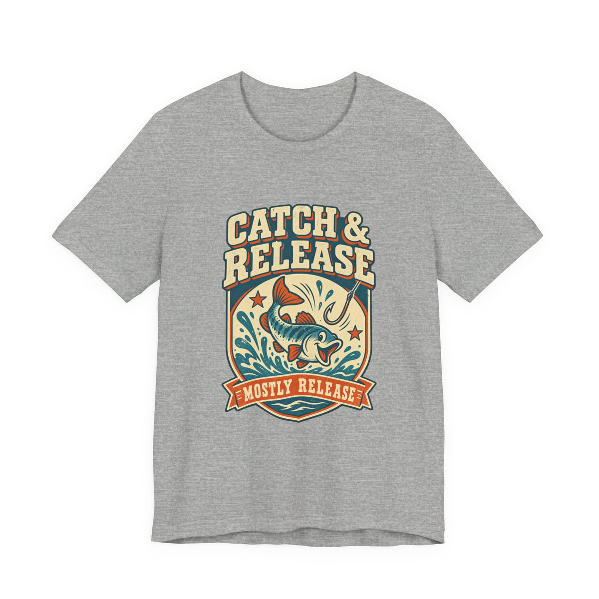 Catch & Release T-Shirt — Mostly Release Vintage Fishing Tee
