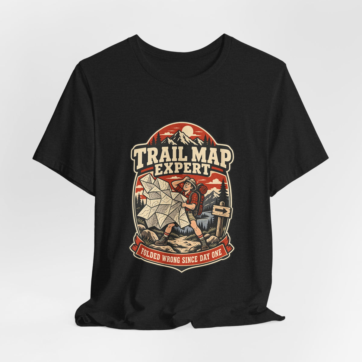 Trail Map Expert T-Shirt — Folded Wrong Since Day One Vintage Hiking Tee