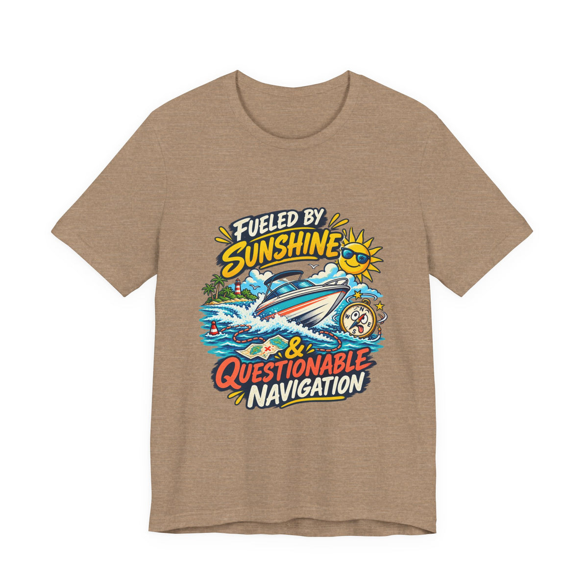 Fueled by Sunshine & Questionable Navigation Boat Adventure T-Shirt