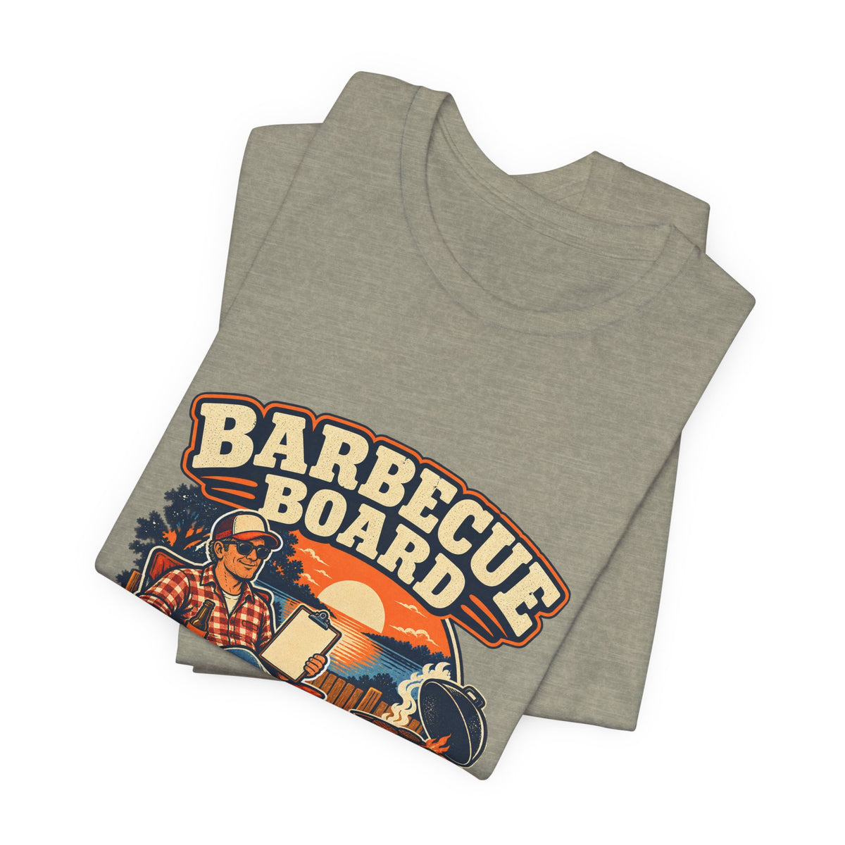 Barbecue Board Meeting at Sunset T-Shirt — Vintage Grilling & Backyard BBQ Humor
