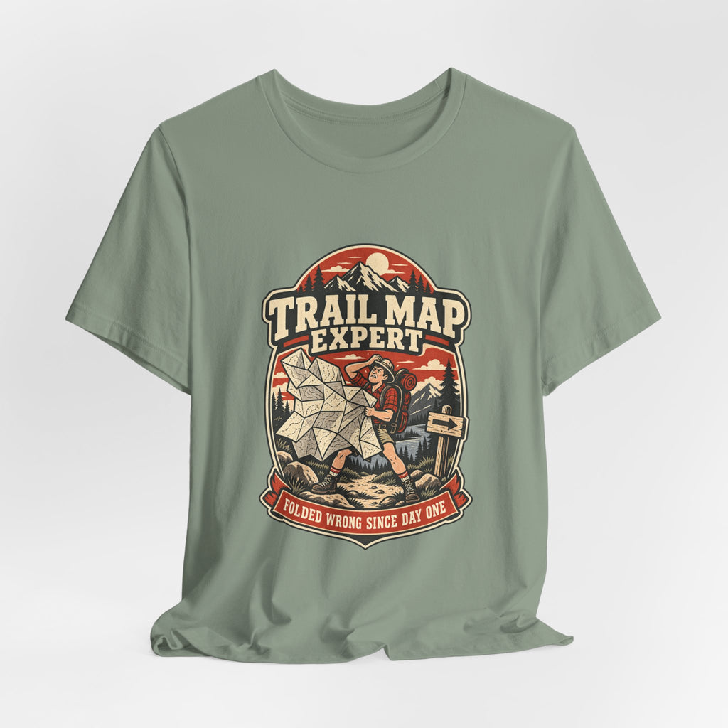 Trail Map Expert T-Shirt — Folded Wrong Since Day One Vintage Hiking Tee