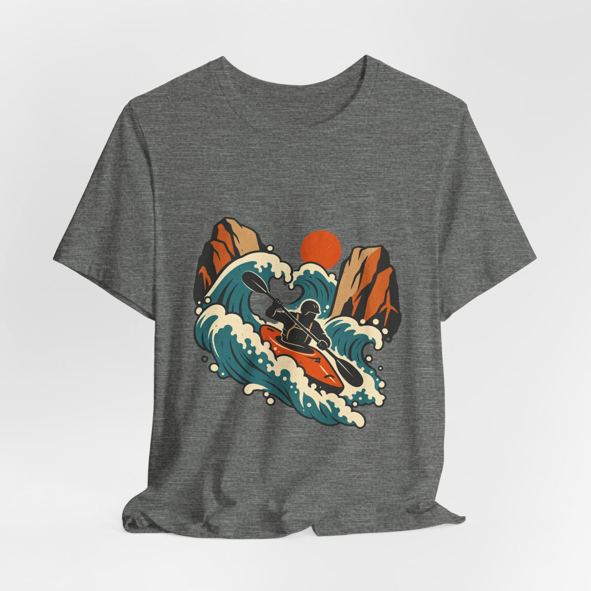 Vintage Whitewater Kayak T-Shirt — Retro Paddler Adventure Design