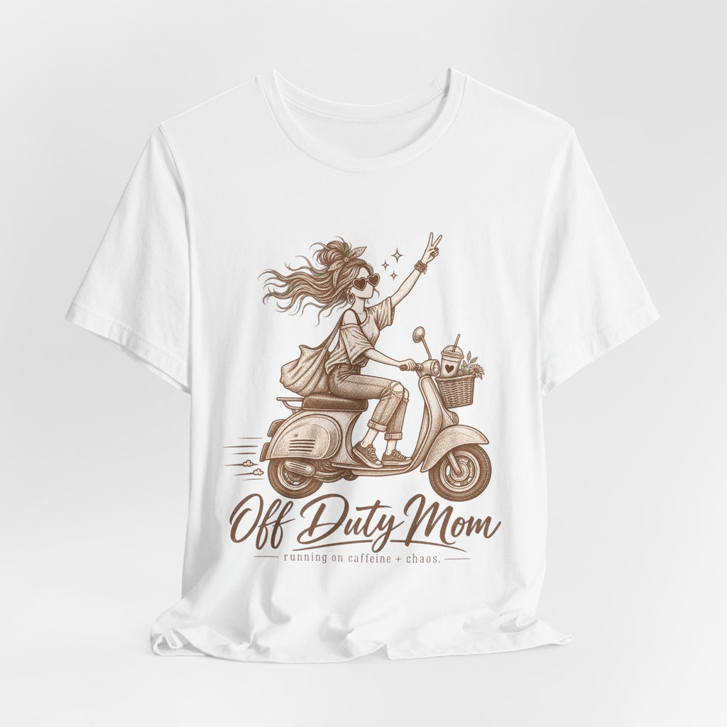 Off Duty Mom Scooter Graphic Tee — Relaxed 'Off Duty Mom' Mother's Day T‑Shirt