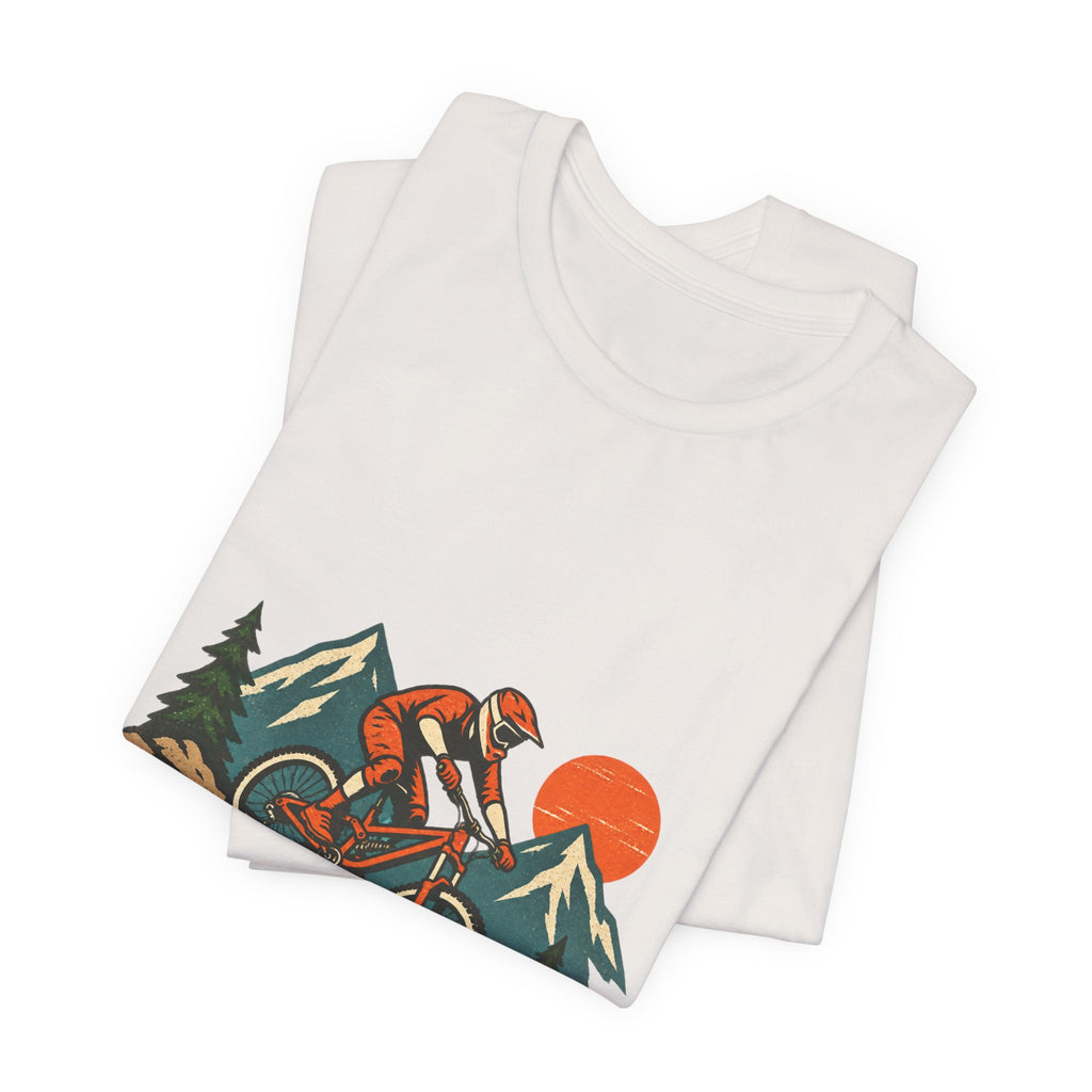 Vintage Mountain Biker Tee, Retro Downhill Cycling and Alpine Trail Shirt