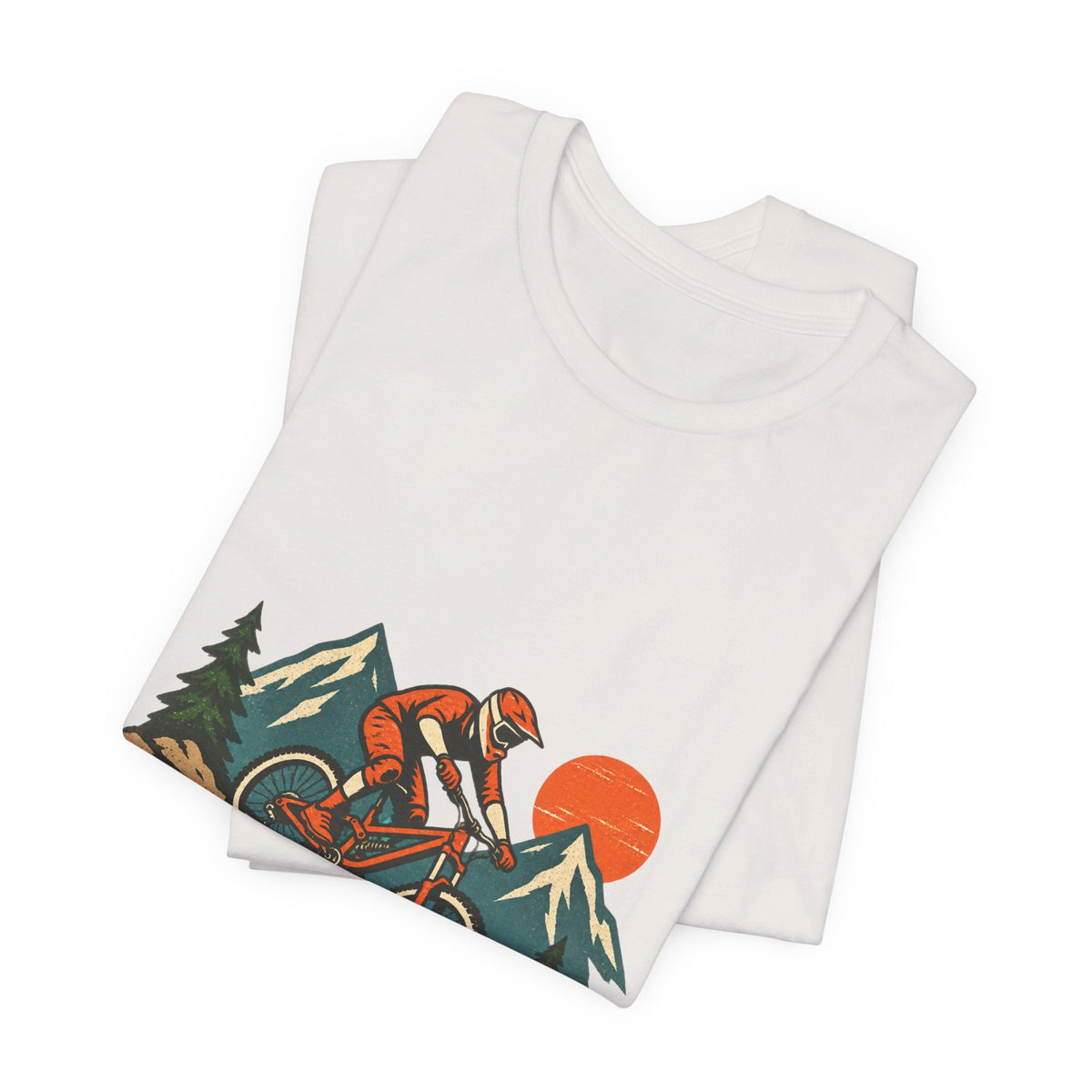 Vintage Mountain Biker Tee, Retro Downhill Cycling and Alpine Trail Shirt