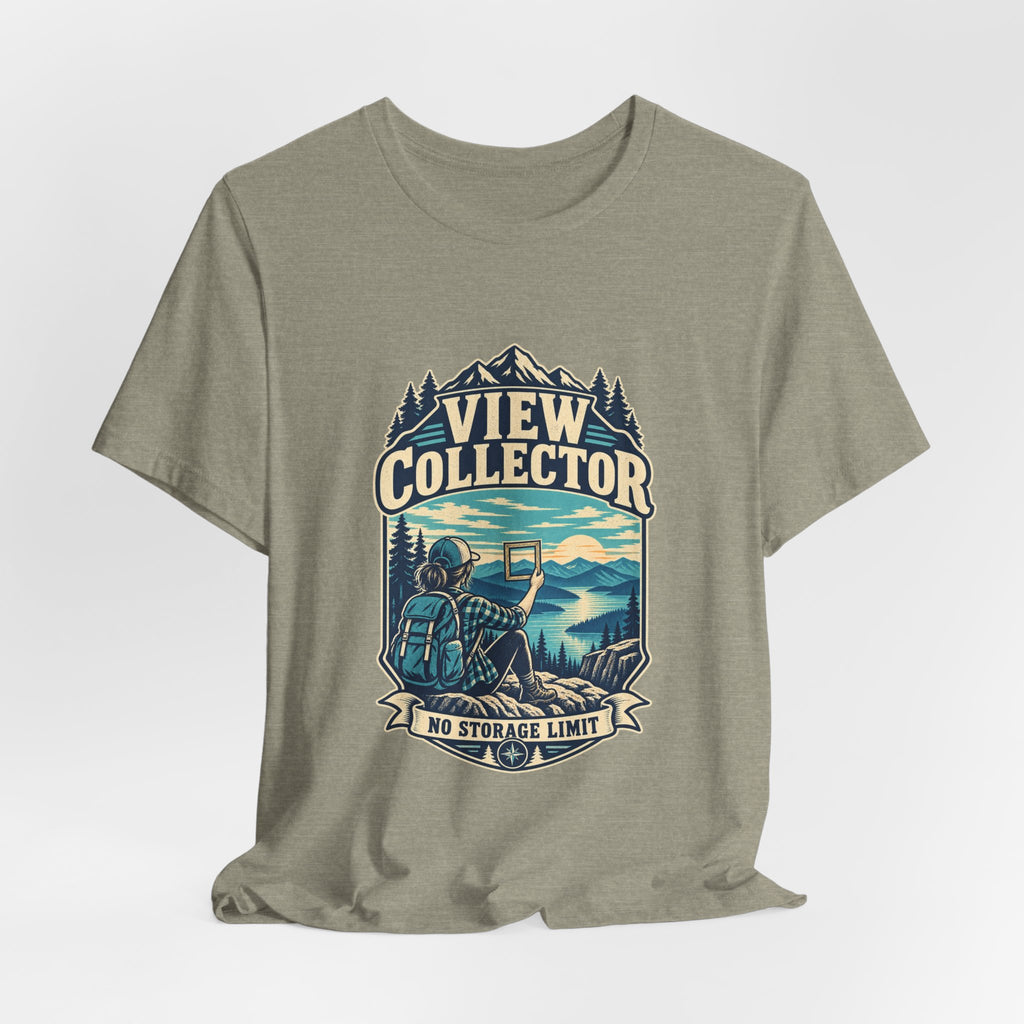 View Collector T-Shirt — No Storage Limit Mountain Lake Hiking Photographer Tee