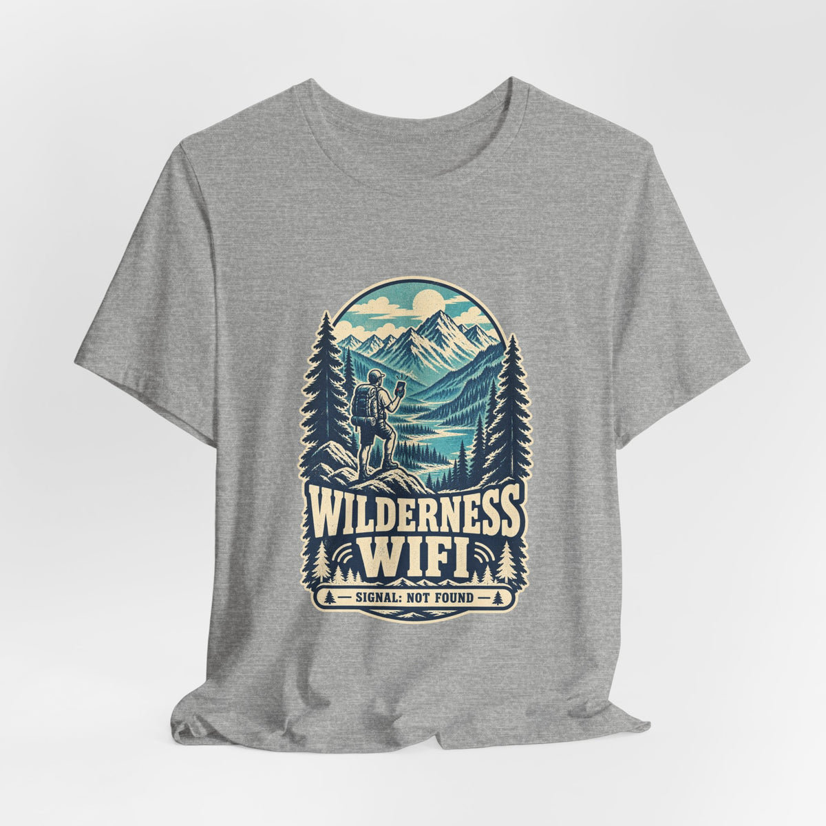 Wilderness WiFi T-Shirt — Signal Not Found Vintage Mountain Hiking Tee