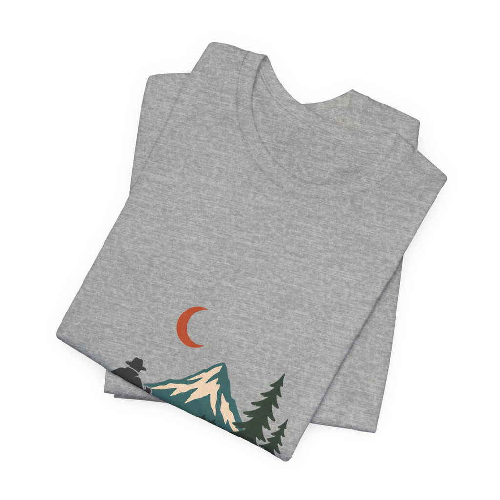 Vintage Canoe Moon T-Shirt — Mountain Lake Paddler Wilderness Tee