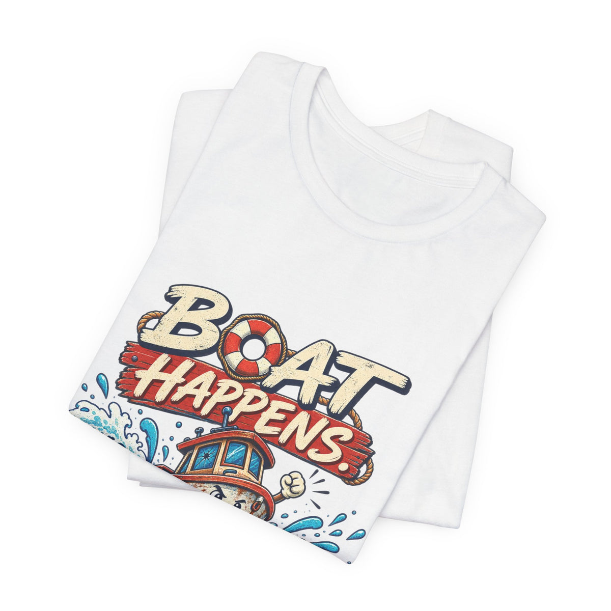 Boat Happens Stay Afloat T-Shirt — Funny Vintage Nautical Boat Humor Tee