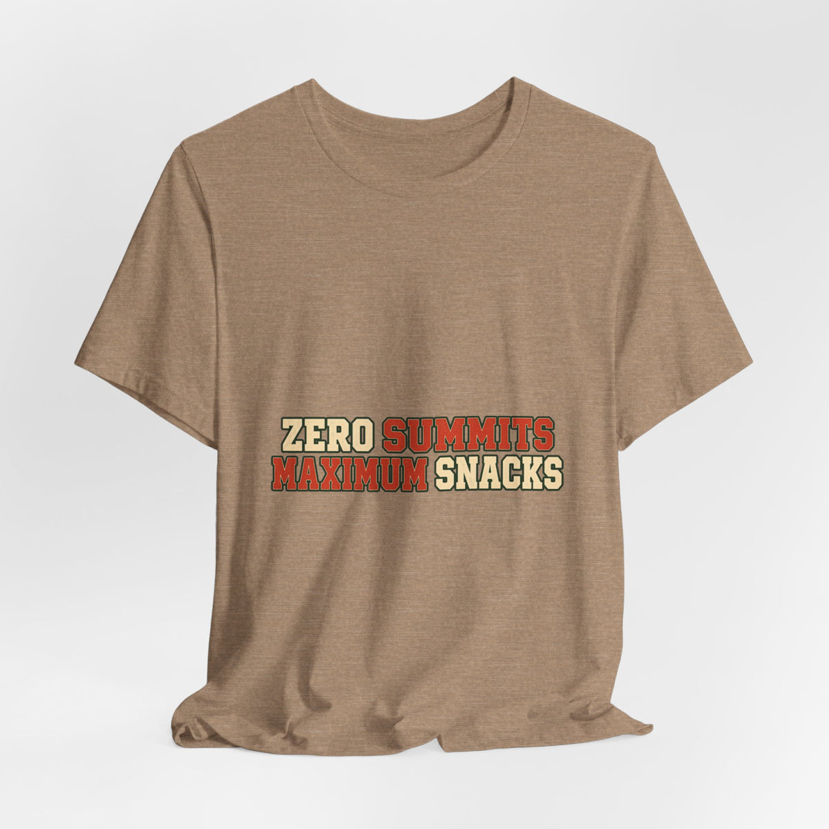 Zero Summits Maximum Snacks T-Shirt – Funny Vintage Hiking Adventure Tee