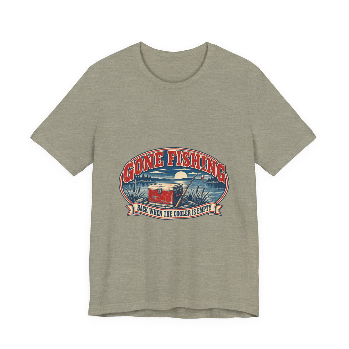 Gone Fishing T-Shirt — Back When the Cooler Is Empty Vintage Fishing Tee