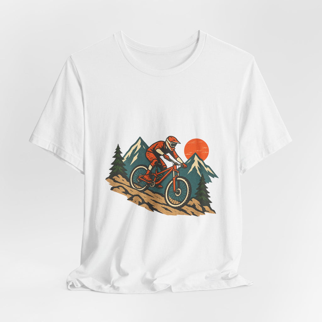 Vintage Mountain Biker Tee, Retro Downhill Cycling and Alpine Trail Shirt