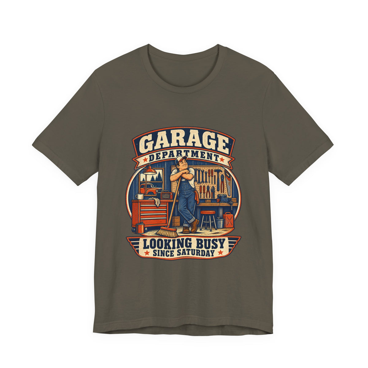 Garage Department Looking Busy Since Saturday Vintage Mechanic T-Shirt