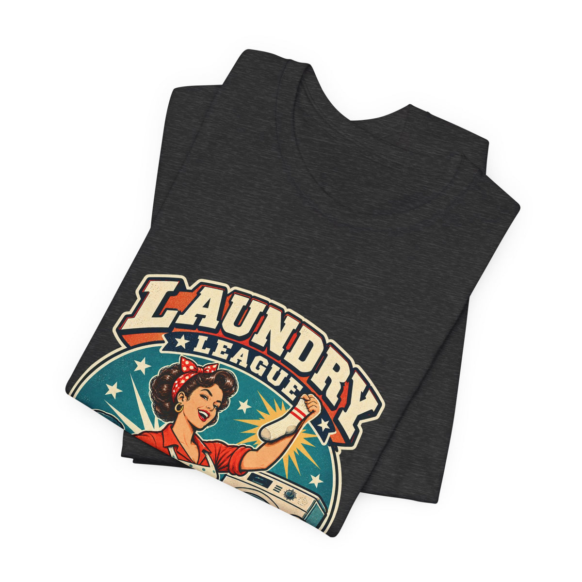 Laundry League Undefeated T-Shirt, Vintage Retro Laundry Room Humor Tee