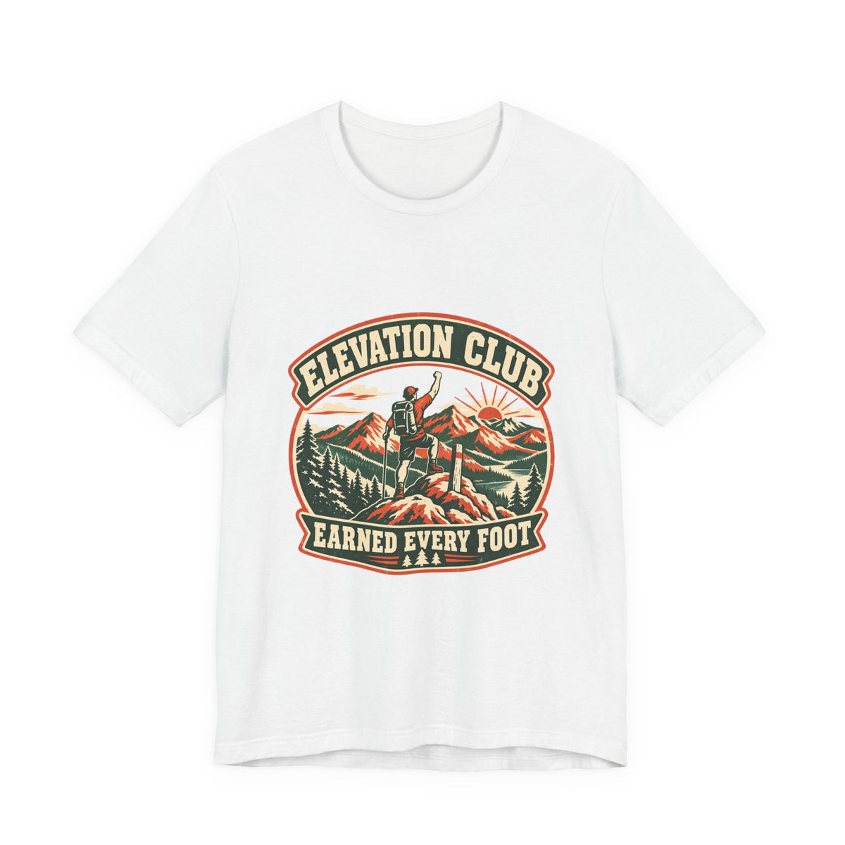 Elevation Club Hiking T-Shirt — Earned Every Foot Vintage Mountain Trekking Tee