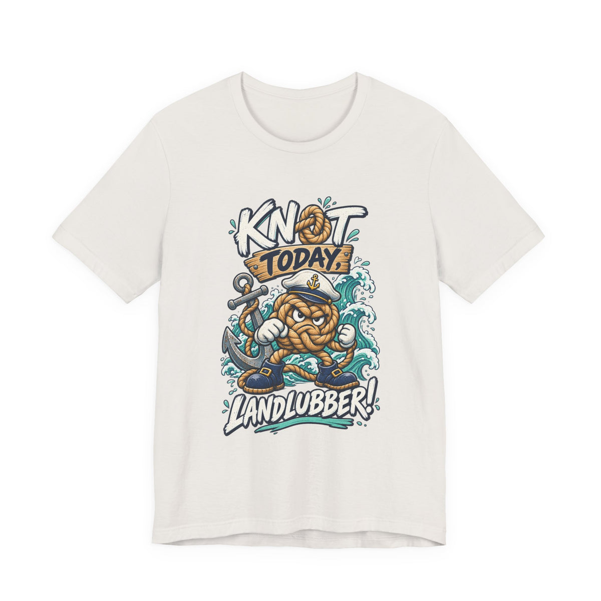 Knot Today Landlubber T-Shirt – Funny Nautical Sailor Rope Character Vintage Ocean Tee