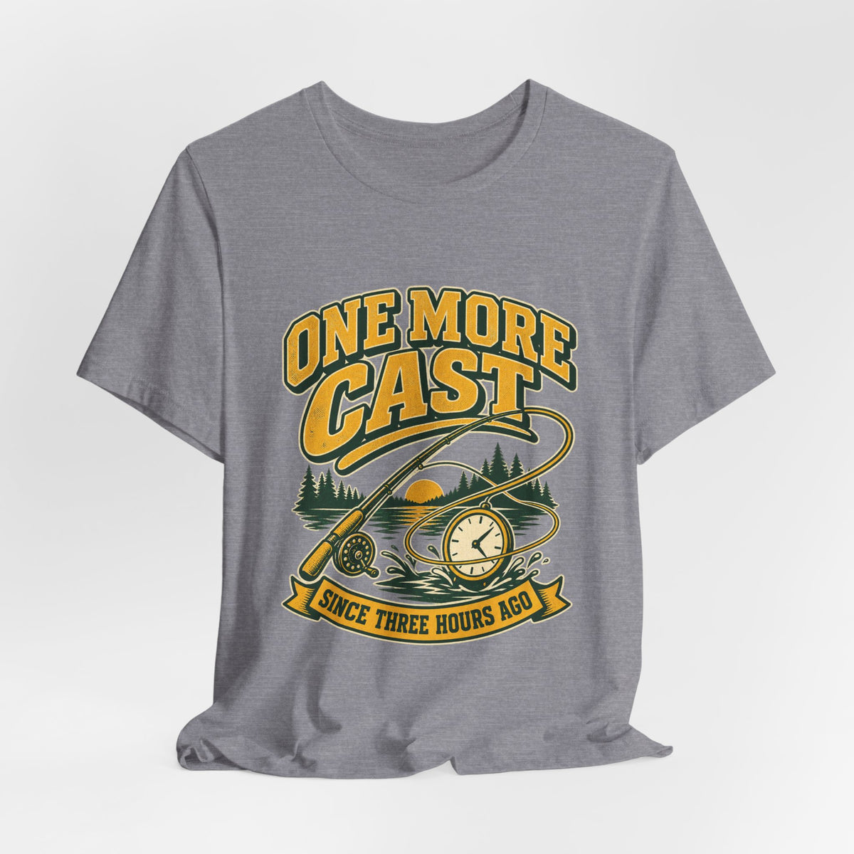 One More Cast Fishing T-Shirt — Vintage Angler Lake Tee