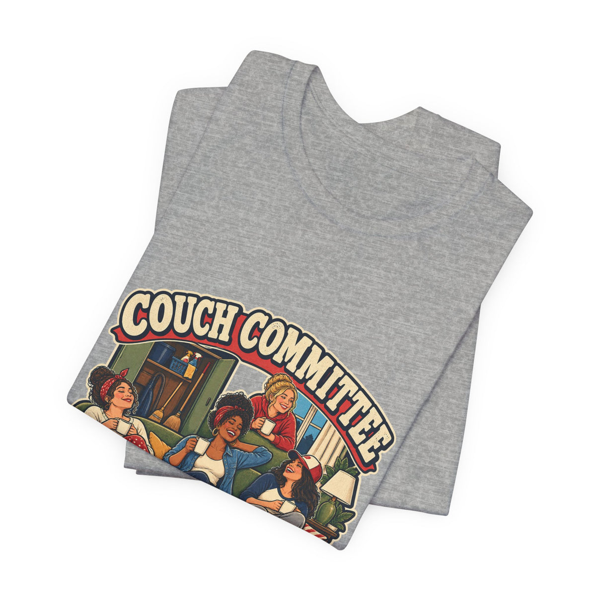 Couch Committee Meeting After Chores Vintage Coffee Girls T-Shirt
