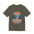 Sunrise Crew Hiking Tee — Running on Coffee & Views Vintage Mountain Shirt
