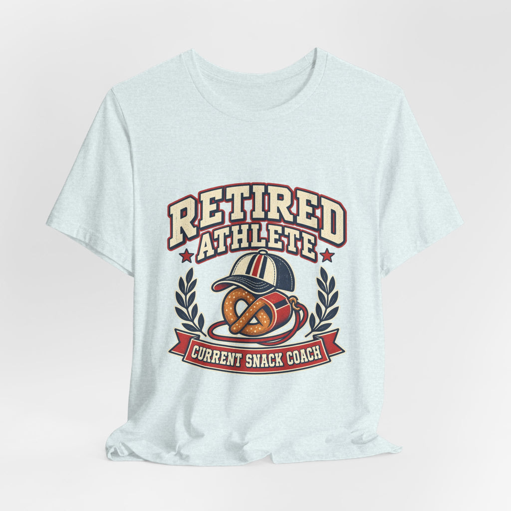 Retired Athlete Current Snack Coach T-Shirt, Funny Sports Pretzel Tee