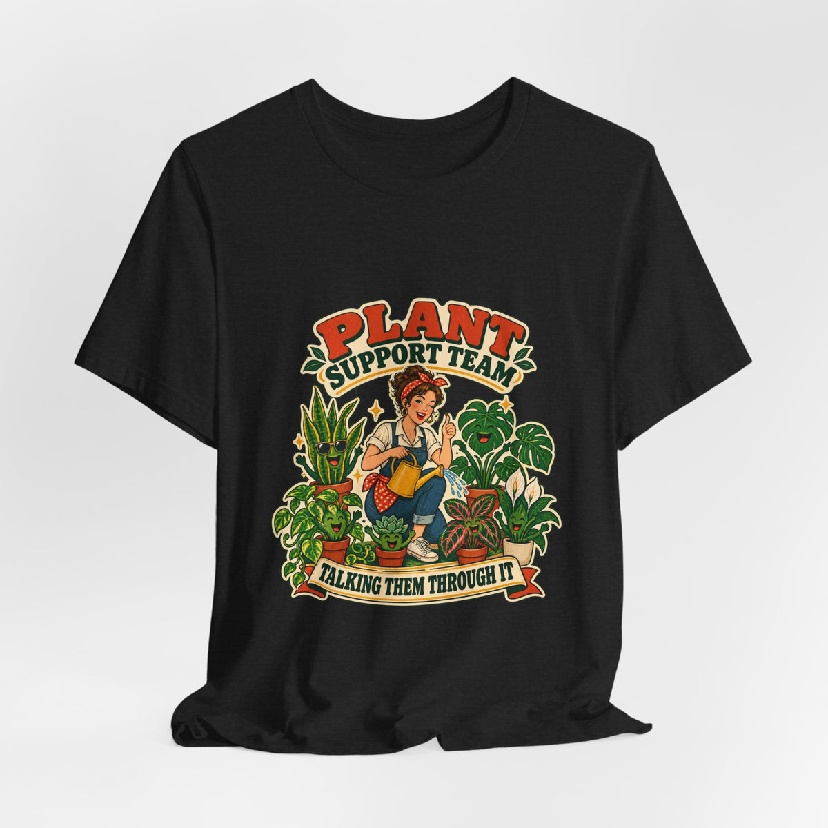 Plant Support Team T-Shirt, Talking Them Through It Vintage Plant Lady Tee