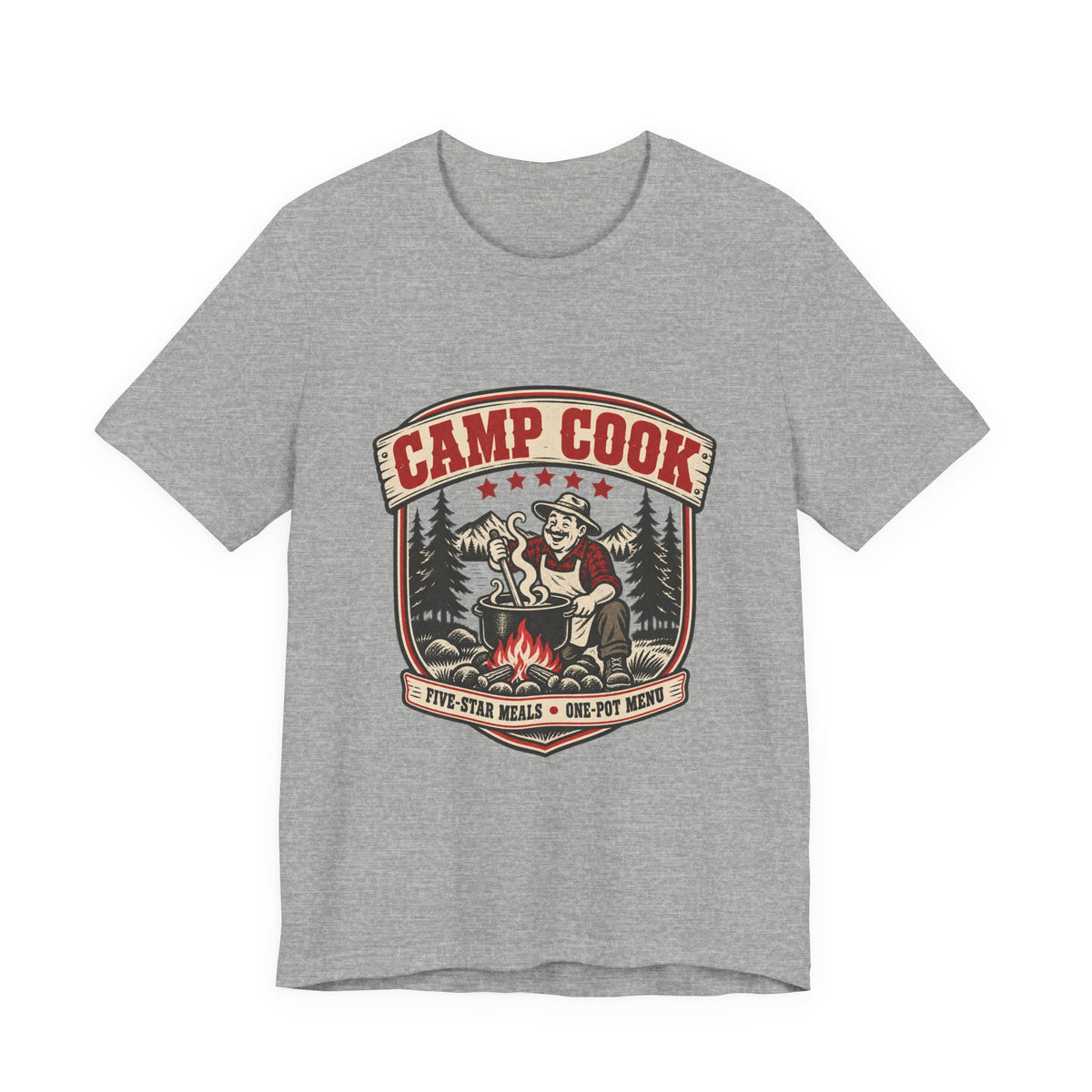 Camp Cook T-Shirt — Five-Star Meals One-Pot Menu Vintage Camping Tee