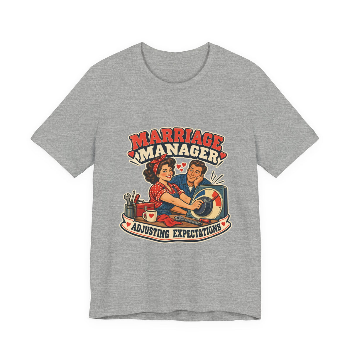 Marriage Manager Vintage Couple T-Shirt — Adjusting Expectations Retro Relationship Humor