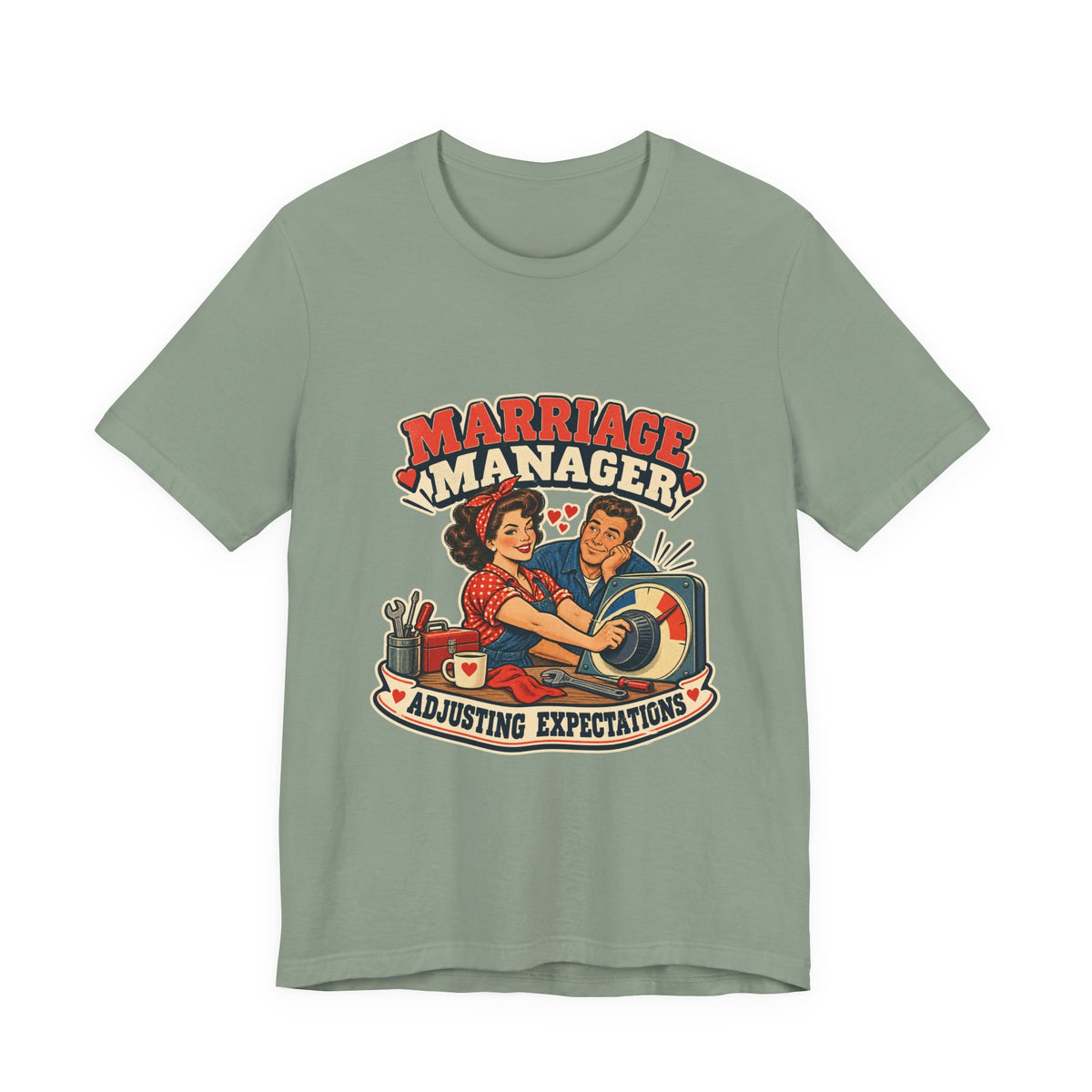 Marriage Manager Vintage Couple T-Shirt — Adjusting Expectations Retro Relationship Humor