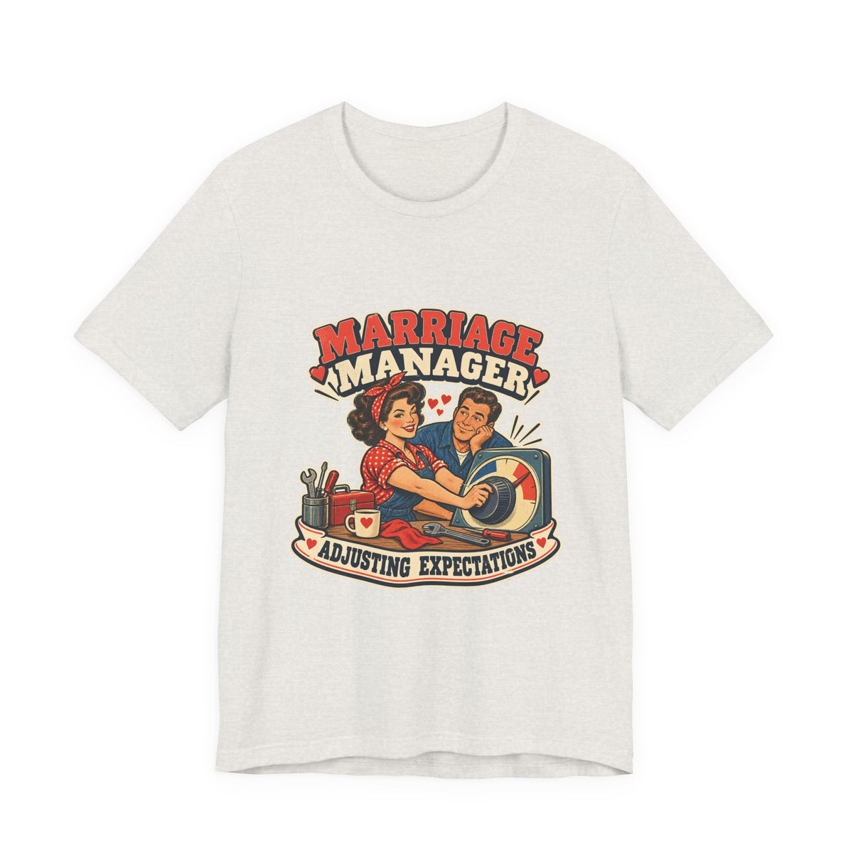 Marriage Manager Vintage Couple T-Shirt — Adjusting Expectations Retro Relationship Humor