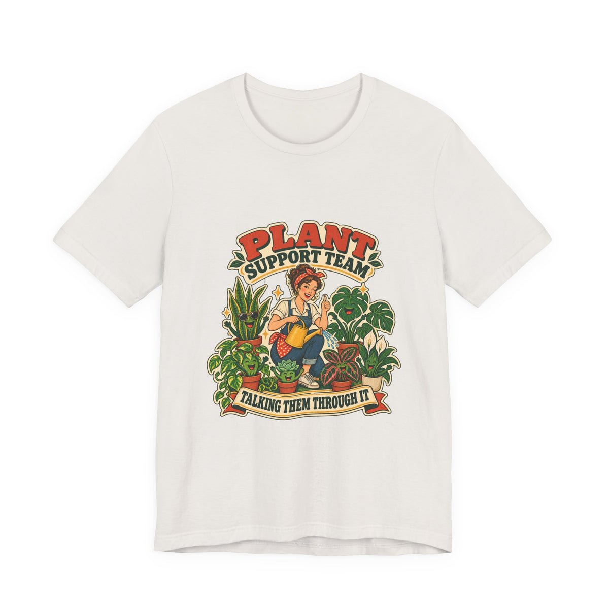 Plant Support Team T-Shirt, Talking Them Through It Vintage Plant Lady Tee