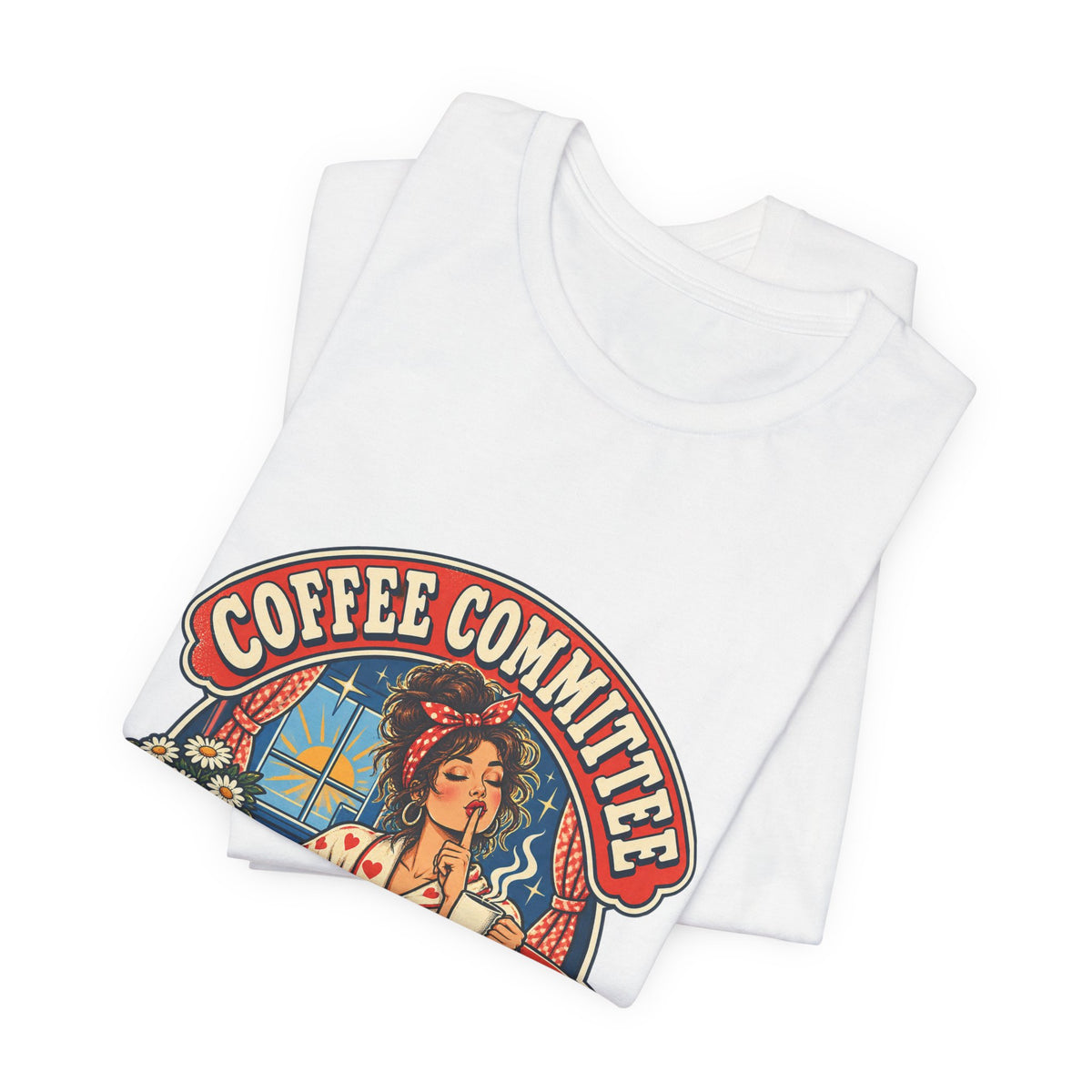 Coffee Committee T-Shirt, Meeting Before Talking Retro Coffee Lover Tee