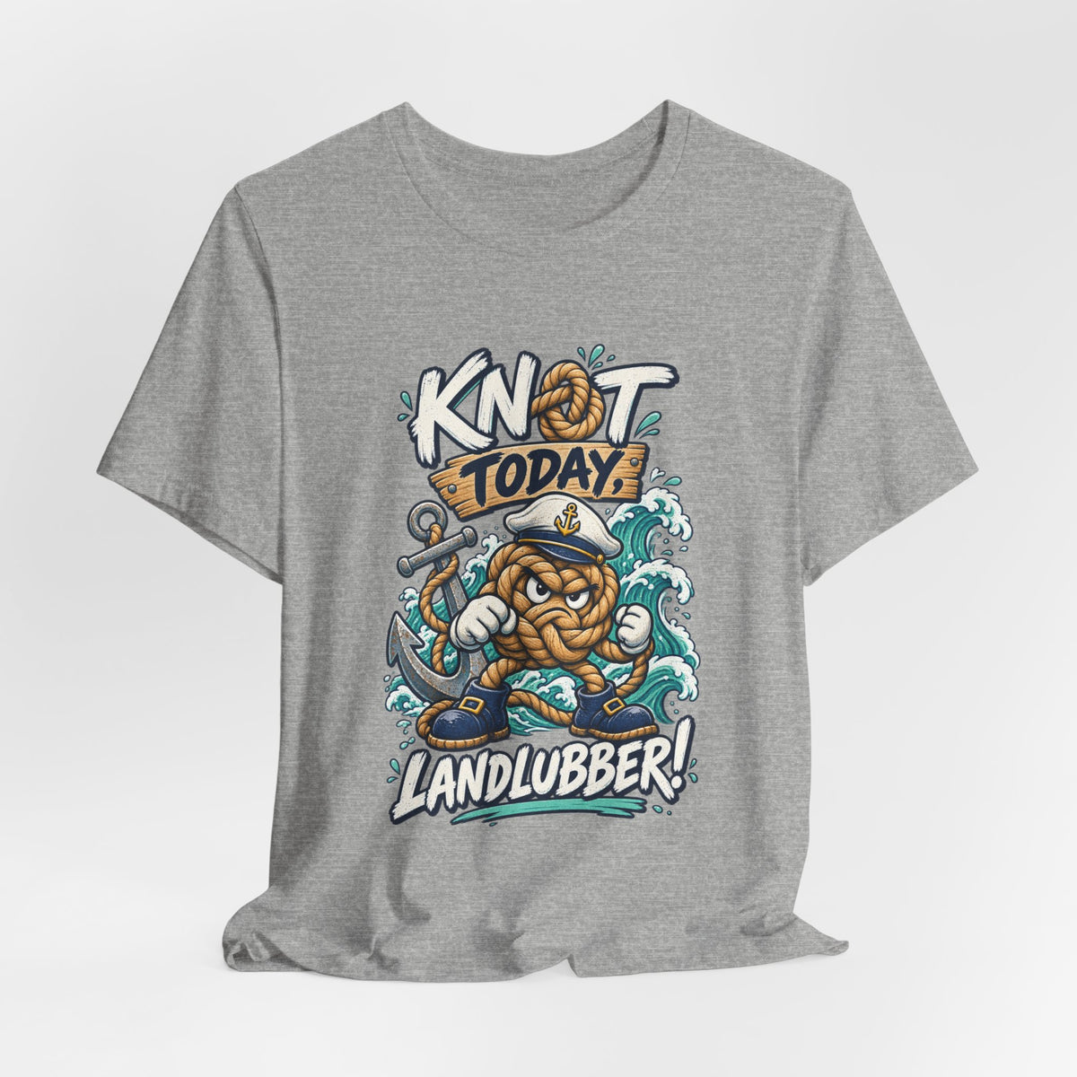 Knot Today Landlubber T-Shirt – Funny Nautical Sailor Rope Character Vintage Ocean Tee
